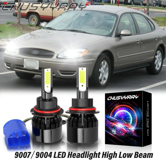 For Ford Taurus 1990-2007 2X 6000K White 9007 HB5 COB LED Headlight High Low Beam Bulbs