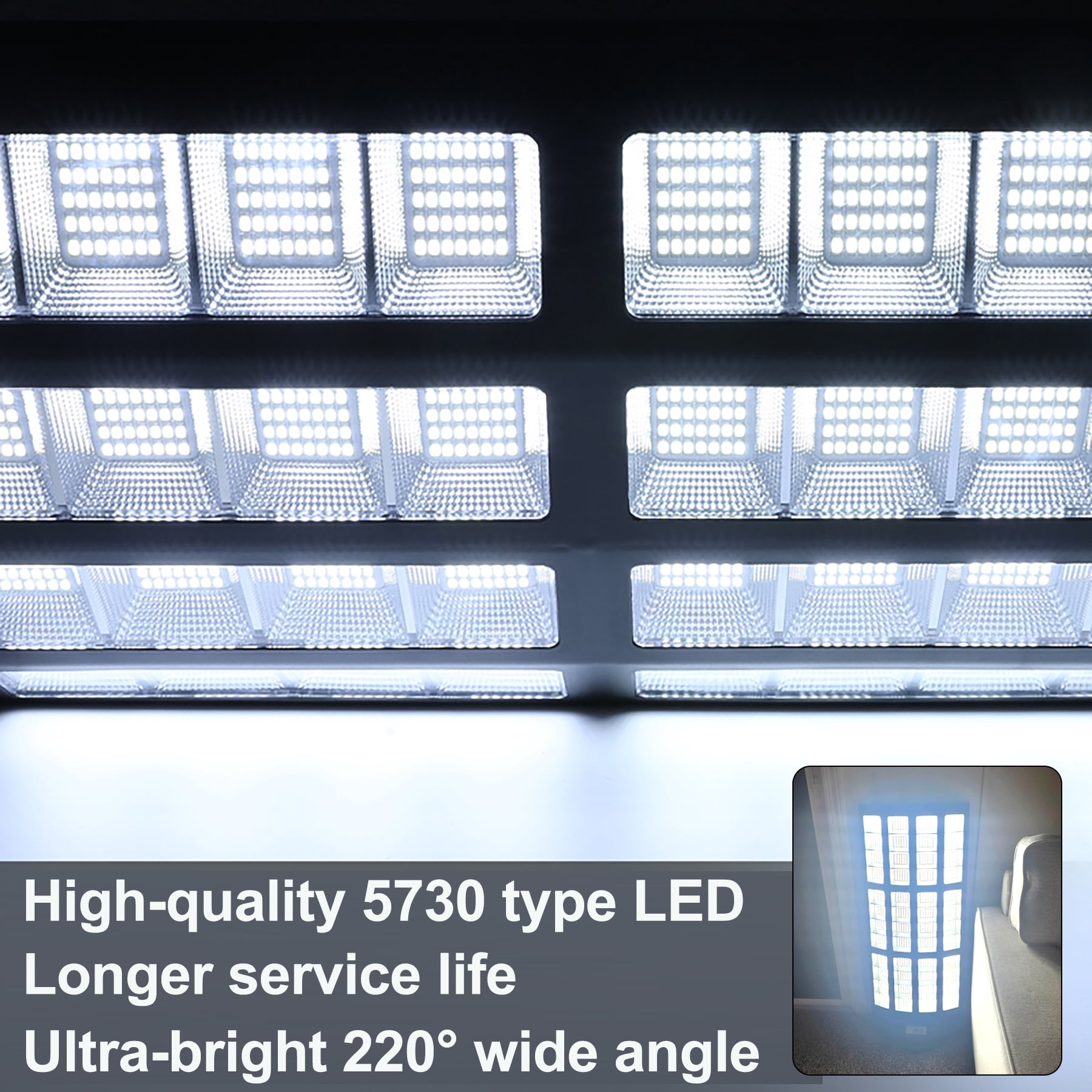 MUCH 10000W 1680 LED Solar Street Light - IP67 Dusk to Dawn with Motion Sensor & Remote, Commercial Grade Solar Flood Lights for Parking Lots & Outdoor Security Lighting