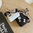 thumbnail image 3 of Mini Bag Compatible with Airpods Pro (2019),Airpods Pro 2 (2022),AirPods 3rd,2nd,1st Generation Case for Women,Cute Leather Cover with Crossbody Strap (Black), 3 of 7