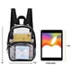thumbnail image 4 of Mochila transparente con correas reforzadas y bolsillo frontal para accesorios: perfecta para la escuela, la seguridad y eventos deportivos JM, 4 of 4
