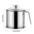 thumbnail image 4 of Oil Pot Stainless Steel Kitchen Filter Pot Large Capacity Storage for Cooking Frying, Multicolor, 4 of 8
