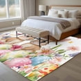 thumbnail image 5 of Spring Bunny Easter Large Area Rugs for Bedroom Living Room, Soft Non Slip Carpet Bedside Rug, Floral Botanical Colorful Eggs Rectangular Floor Cover Kitchen Accent Rug 6'x9' for Dining Room/Office, 5 of 9