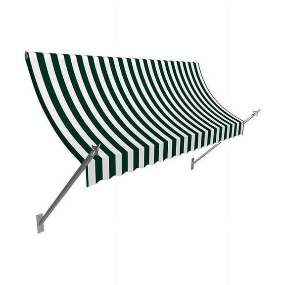 4.38 ft. New Orleans Awning, Forest Green & White - 31 x 16 in.