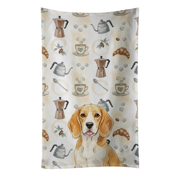 Carolines Treasures 25 x 15 in. Lemon & White Beagle Coffee Bar Kitchen Towel
