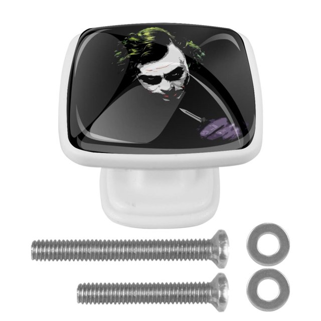 Ownta Joker Black Square Glass Drawer Handles Knobs Pulls With Screws