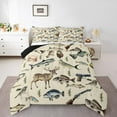 thumbnail image 2 of Erosebridal Reindeer Elk Bedding Queen Comforter Set, Hunting Fish Down Comforter, Rustic Animal Decor, Reversible 3pcs, 2 of 8