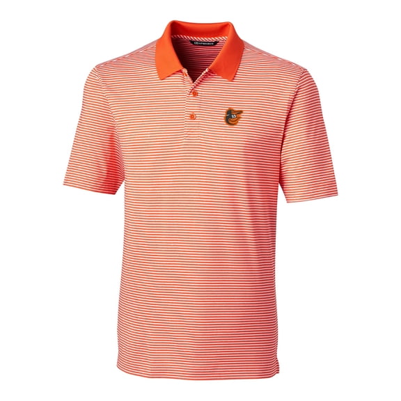 Men's Cutter & Buck Orange Baltimore Orioles Big & Tall Forge Tonal Stripe Polo