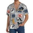 thumbnail image 3 of Xecao offers the Dog for Men's Casual Short-sleeved Shirt, a button-up collared shirt with a pocket, perfect for beach vacations and yacht travel in the Medium size., 3 of 7