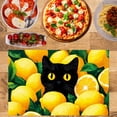 thumbnail image 2 of Amarainy Lemon Cat Artwork Linen Table Mats Set of 4 for Dining Table Decor, 12x18 inch, 2 of 5
