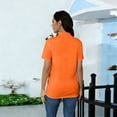 thumbnail image 5 of Qwertyu Summer Tops for Women Spring Short Sleeve Mock Neck Shirts Beach Vacation Plus Size Workout Tshirts Casual Clothes 2026 Orange M, 5 of 6
