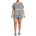 thumbnail image 2 of Reebok Women's Plus Size Printed Essential Running Shorts with Pockets, 2 of 4