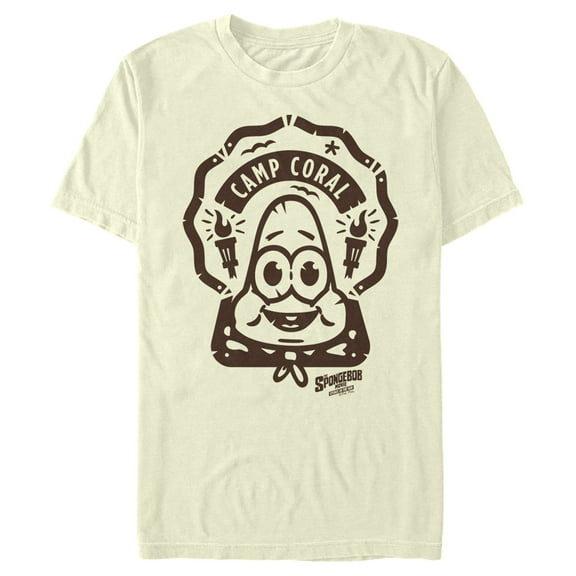 Men's SpongeBob SquarePants Sponge on the Run Young Patrick Patch Graphic Tee Beige 3X Large