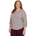 thumbnail image 3 of Alfred Dunner Womens Plus-Size Textured Shimmer Space Dye Top With Necklace, 3 of 4
