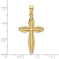 thumbnail image 3 of Diamond2Deal 14K Yellow Gold Textured Cross Charm Pendant for Women (L- 1.56 in, W- 0.82 in), 3 of 4