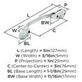 thumbnail image 5 of Amerock Ravino 3 inch Center-to-Center Polished Chrome Cabinet or Furniture Pull, 10 Pack, 5 of 6