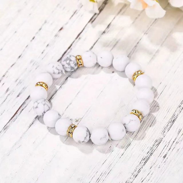 Pulsera de ocho planetas con piedra de estrella de la guarda y polvo esmerilado, pulsera de cuentas de cebra, joyería europea y americana
