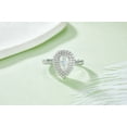 thumbnail image 5 of 1Carat Pear Cut Moissanite Pave Set Diamond Engagement Ring In 18K White Gold Plating Over Silver(D Color, VVS1 Clarity), 5 of 5