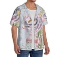 thumbnail image 2 of Yiaed Vintage Rose Print Mens Casual Wrinkle Free Shirts Short Sleeve Button Down Summer Stretch Dress Shirt-, 2 of 5
