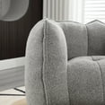 thumbnail image 6 of Chenille Bean Bag Chair with Footstool Square Lazy Sofa for Living Room Bedroom Gaming Grey, 6 of 10