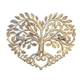 thumbnail image 1 of Adorno de pared de metal Macarena con diseño de pájaros y árboles en forma de corazón dorado, 1 of 8