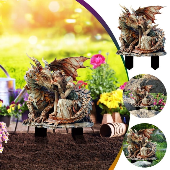 Outdoor Garden Decorations,Waterproof Wear‑resistant Character‑shaped Ground Insert Ornament With Simple Installation,Decorative Yard Stake for Courtyard Patio Backyard Holiday Ornament Display