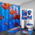 thumbnail image 1 of Set de cortinas de ducha con forma de medusas y vida marina para baño, 1 of 1