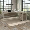 thumbnail image 6 of Bowery Hill Engineered Wood 72W L Shaped Table Desk with Drawers in Hickory, 6 of 6