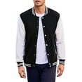 thumbnail image 4 of Men's  Varsity Jacket Causal Slim Fit Cotton Baseball Bomber Jackets, 4 of 12