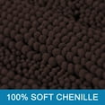 thumbnail image 3 of Bath Rugs for Bathroom Non Slip Bath Mats Extra Thick Chenille Striped Bath Rug Runners 47" x 17" Absorbent Fluffy Soft Shaggy Mats Dry Fast Plush Area Carpet for Bath Room - Chocolate, 3 of 6