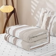 thumbnail image 5 of Erosebridal Abstract Brush Stripe Zipper Full Size Comforter Sets with Fitted Sheet and 2 Pillowcases,Brown Graffiti Simple Zipper Bedding Set For Girls,Reversible,4-Piece, 5 of 7