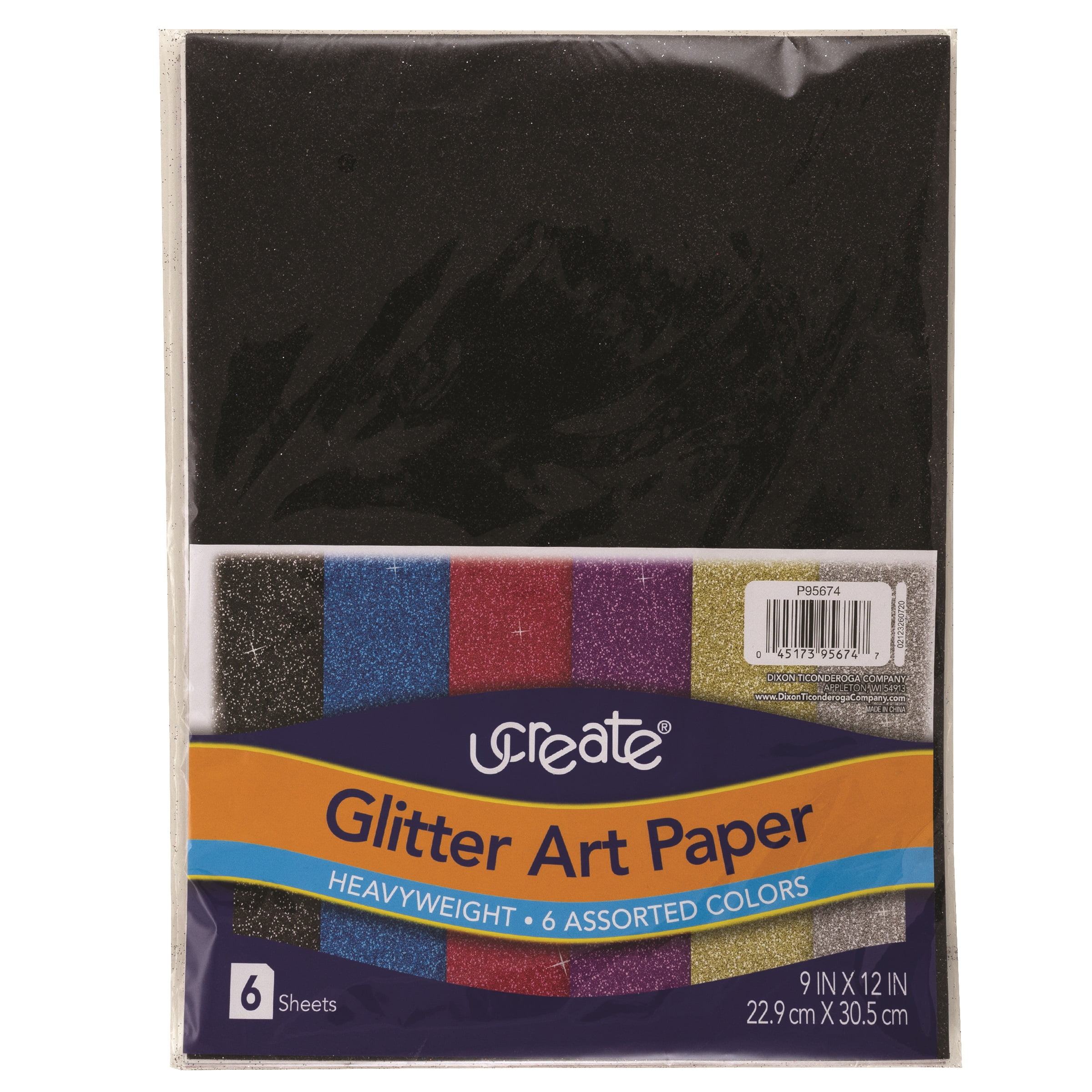 Pacon UCreate Heavyweight Multicolored Glitter Art Paper, 9" x 12", 6
