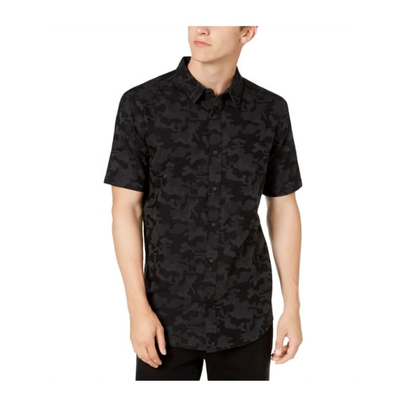 American Rag Mens Camo Button Up Shirt darklead XL