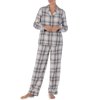 Donna Karan Sleepwear Womens Notch Collar Woven Pajama Set Style-D3923364