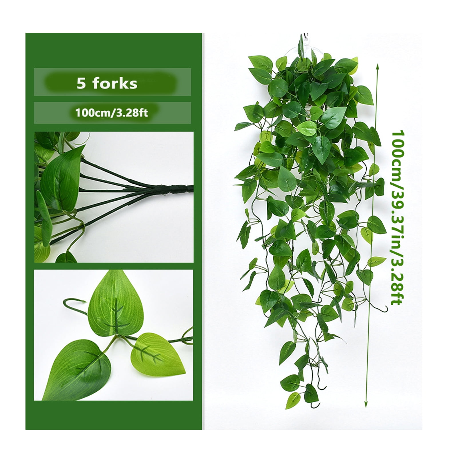 4Pcs Artificial Hanging Plants, 3.28ft Fake Ivy Vine for Wall House Room Indoor Outdoor Decoration (No Baskets)