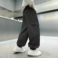 thumbnail image 4 of OSOLU Children Boys Cargo Pants Outdoor Adventures Hiking Joggers with Adjustable Ankles Sportswear All Season Chic Elegant Trousers, 4 of 6