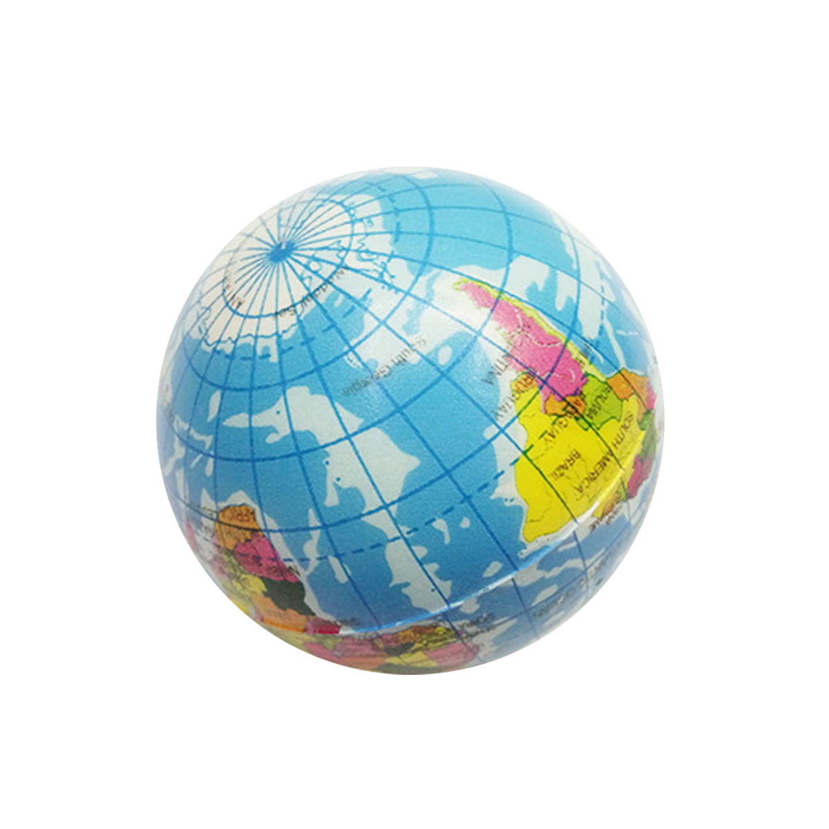 Mini World Map Foam Earth Globe Stress Bouncy Ball Atlas Geography Toy *1pc 