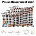 thumbnail image 5 of Throw Pillow Covers, Orange Blue Grey Pumpkins Fall Decorative Throw Pillow Covers 20x20 Inch, Thanksgiving Botanical Plaid Square Linen Pillow Cases for Couch/Living Room/Sofa, 5 of 9