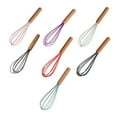 thumbnail image 2 of KMSS 10 Inch Mini Whisks for Cooking, Silicone Kitchen Whisks Wooden Handle Egg Beater Milk Beater for Blending, Whisking, Beating and Stirring (1Pcs), 2 of 8