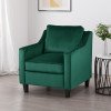 thumbnail image 1 of Chaise d'Appoint en Velours, Fauteuil Moderne Rembourré pour Salon, Salon, Lecture, Bureau, Vert, 1 of 6