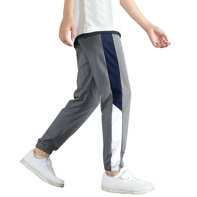 Odeerbi 6-15 Años Niños Algodón Pantalones Color Block Workout Athletic Deportes Jogger Pantalones Color Sólido Casual Joggers Con Bolsillo