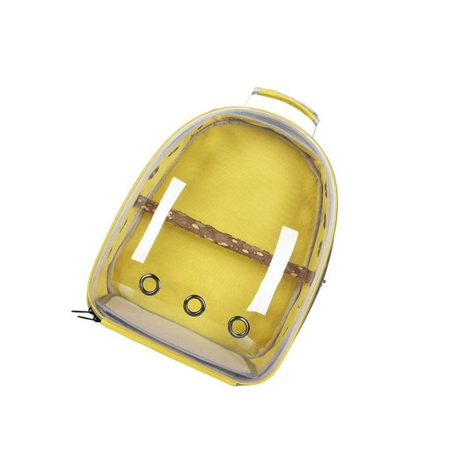 Bird Carrier Cage Shoulder Bag Pet Parrot Travel Clear Pet Parrot Bag Backpack Yellow