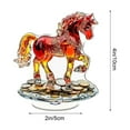 thumbnail image 3 of Acrylic Horse Ornament with 360° Rotating Base, Chinese New Year Decor, 2D Flat Red Horse & Gold Coin Figurine for Wealth Prosperity, Desk Shelf Decoration, Feng Shui Gift, 3 of 6