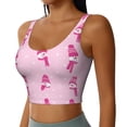 thumbnail image 2 of Fotbe Pink Scarf Snowman Sujetador Deportivo Largo sin Aros para Mujer con Almohadillas y Soporte Medio, Transpirable y Absorbente, Camiseta Tipo Chaleco o Tank Top-XX-Large, 2 of 8