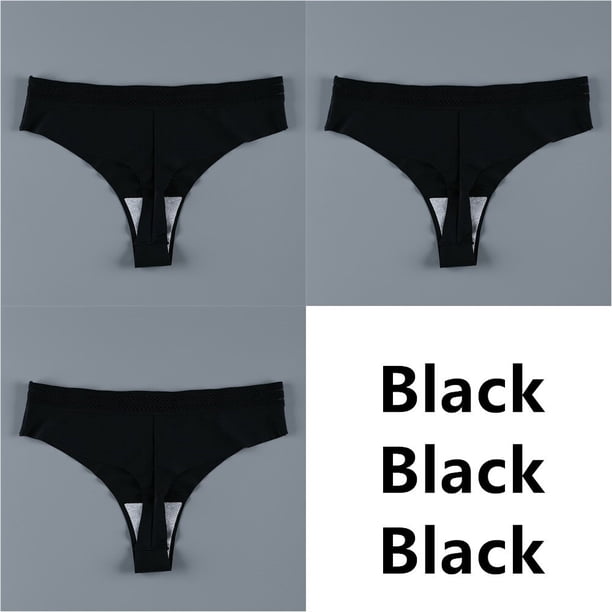 Bragas para mujer, conjunto de bragas sin costuras, ropa interior Invisible sólida, bragas sexis de cintura baja, ropa interior para mujer, lencería, triangulación de envíos, 3 uds. Tan Jianjun unisex