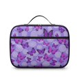 thumbnail image 2 of Purple Butterfly Pattern Teens Insulated Bento School Lunch Bag, 12 Can Capacity, for Work, Picnic or Travel, 10.6x7.7x4.3 Inches, 2 of 5