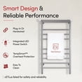 thumbnail image 4 of Towel Warmers for Bathroom - Wall Mounted Heated Towel Rack with Shelf, 11 Bars Polished Stainless Steel, 20 x 36 in. Electric Heating and Drying Rack, 120V Plug-in or Hardwired (Summit), 4 of 13