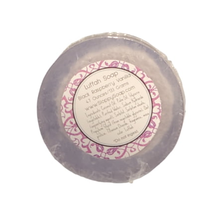 SLOPPYSOAP Black Raspberry Vanilla Luffah Soap, Natural Exfoliating Bar, 4.7 Ounces
