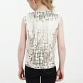 thumbnail image 3 of RXIRUCGD 2025 Vêtements d'Été pour Enfants Tenue de Performance pour Enfants T-shirt à Manches Courtes à Sequins Col Rond Haut Élastique, 3 of 3