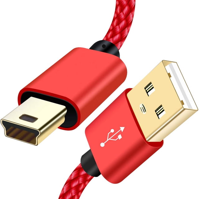 Cable USB SCOVEE Mini-B de 5 pines, nailon trenzado, 1,8 m, negro