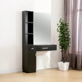 thumbnail image 3 of BarberPub Dressers Black Wall-Mount Station/Mirror Drawers 3036, 3 of 8